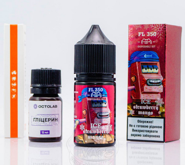 Рідина Flavorlab FL350 Salt Strawberry Mango Ice 30ml 50mg зі смаком полуниці та манго з холодком (набір компонентів)