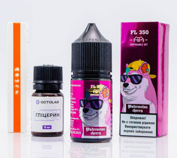 Рідина Flavorlab FL350 Salt Watermelon Cherry 30ml 50mg зі смаком кавуна та вишні з холодком (набір компонентів)