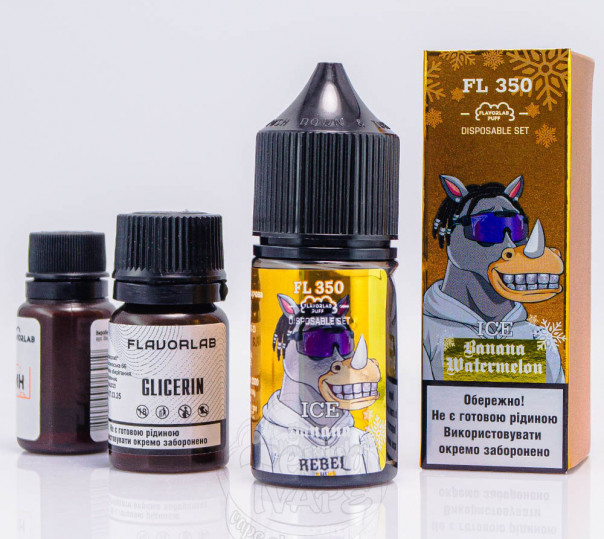 Жидкость Flavorlab FL350 Salt Banana Watermelon Ice 30ml 50mg со вкусом арбуза и банана (набор компонентов)