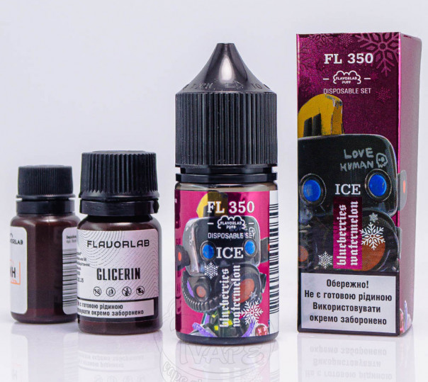 Рідина Flavorlab FL350 Salt Blueberries Watermelon Ice 30ml 50mg зі смаком кавуна та чорниці (набір компонентів)