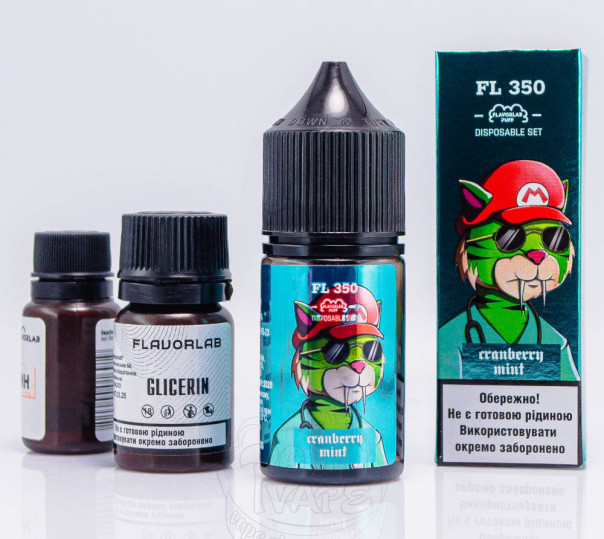 Жидкость Flavorlab FL350 Salt Cranberry Mint 30ml 50mg со вкусом клюквы с мятой (набор компонентов)