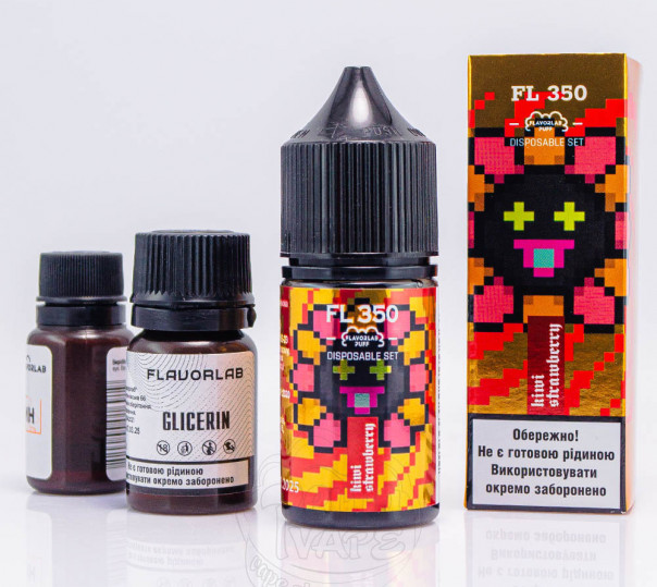 Рідина Flavorlab FL350 Salt Kiwi Strawberries 30ml 50mg на сольовому нікотині зі смаком полуниці та ківі (набір компонентів)
