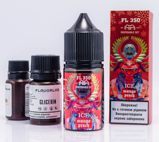 Рідина Flavorlab FL350 Salt Mango Peach Ice 30ml 50mg зі смаком персика і манго (набір компонентів)
