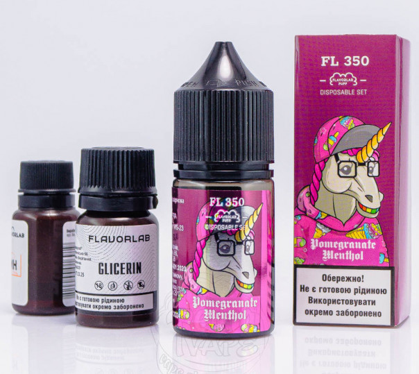 Рідина Flavorlab FL350 Salt Pomegranate Menthol 30ml 50mg зі смаком граната з ментолом (набір компонентів)