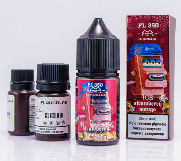 Рідина Flavorlab FL350 Salt Strawberry Mango Ice 30ml 50mg зі смаком полуниці та манго (набір компонентів)