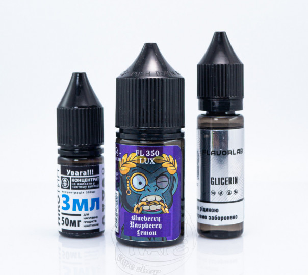 Рідина Flavorlab FL350 LUX Salt Blueberry Raspberry Lemon 30ml 50mg зі смаком малини, чорниці та лимону (набір компонентів)