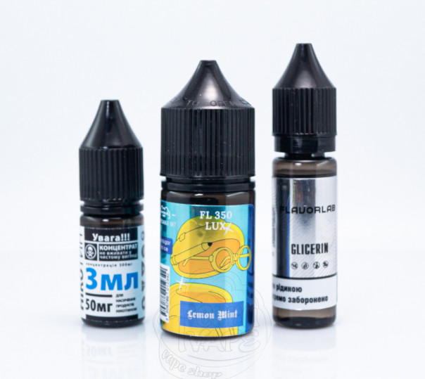 Рідина Flavorlab FL350 LUX Salt Lemon Mint 30ml 50mg зі смаком лимону та м'яти (набір компонентів)
