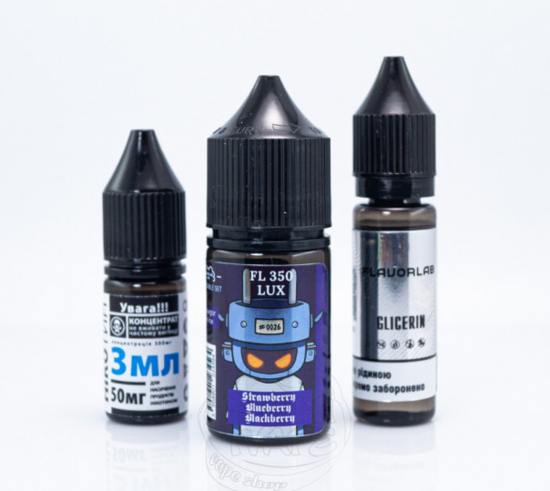 Рідина Flavorlab FL350 LUX Salt Strawberry Blueberry Blackberry 30ml 50mg зі смаком полуниці, чорниці та ожини (набір компонентів)