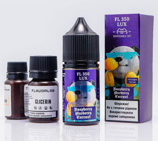 Рідина Flavorlab FL350 LUX Salt Raspberry Blueberry Currant 30ml 50mg зі смаком малини, чорниці та смородини (набір компонентів)