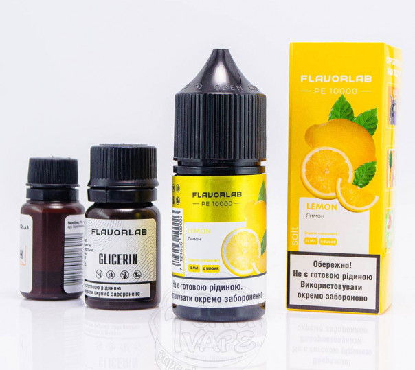 Рідина FlavorLab PE 10000 Salt Lemon 30ml 50mg зі смаком лимона (набір компонентів)
