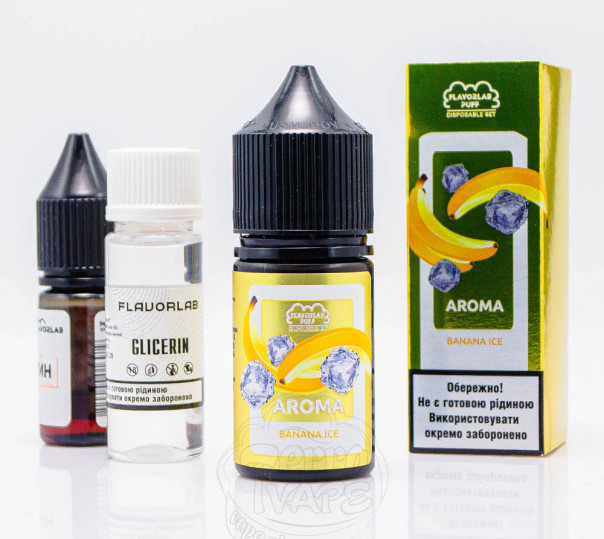 Рідина Flavorlab Puff Salt Banana Ice 30ml 50mg зі смаком банану з льодом (набір компонентів)