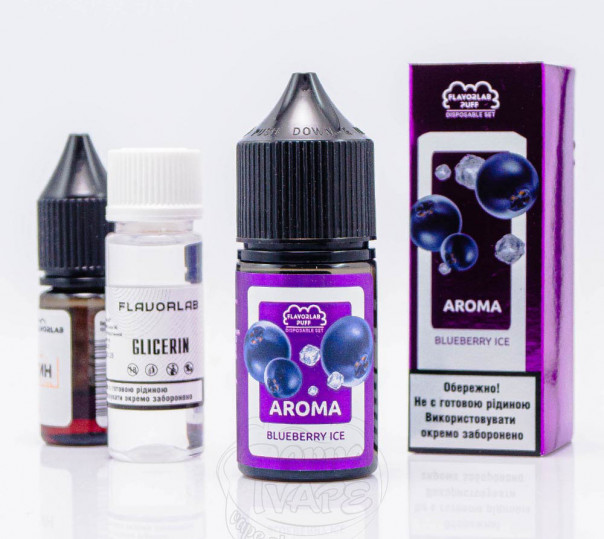 Рідина Flavorlab Puff Salt Blueberry Ice 30ml 50mg зі смаком чорниці з льодом (набір компонентів)