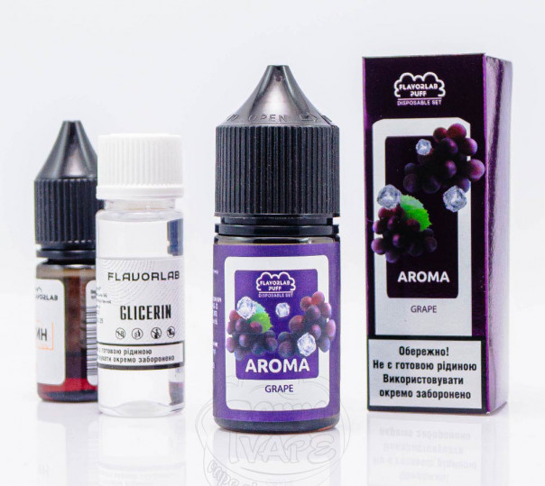 Рідина Flavorlab Puff Salt Grape 30ml 50mg зі смаком винограду (набір компонентів)