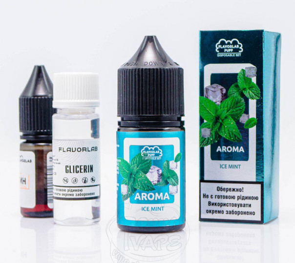 Рідина Flavorlab Puff Salt Ice Mint 30ml 50mg зі морозної м'яти (набір компонентів)
