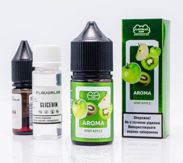Рідина Flavorlab Puff Salt Kiwi Apple 30ml 50mg зі смаком яблука та ківі (набір компонентів)