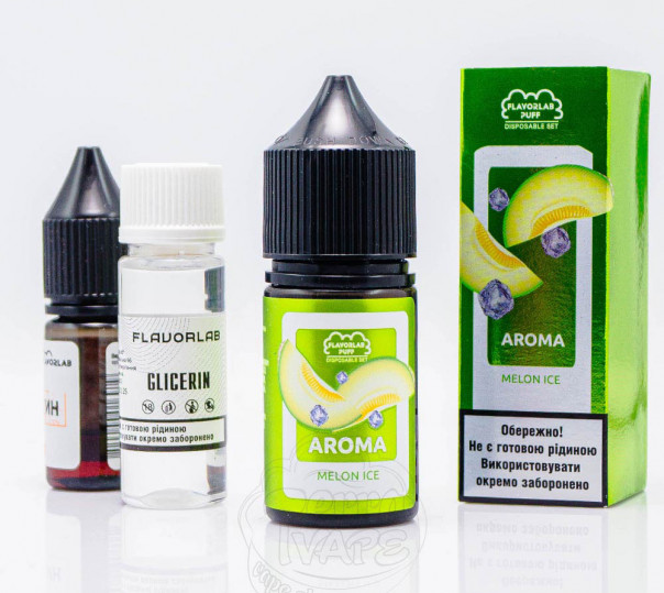 Рідина Flavorlab Puff Salt Melon Ice 30ml 50mg зі смаком дині з льодом (набір компонентів)