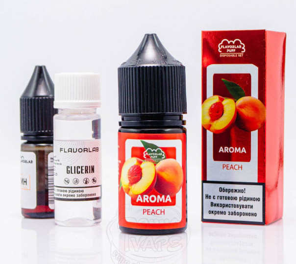 Рідина Flavorlab Puff Salt Peach 30ml 50mg зі смаком персика (набір компонентів)