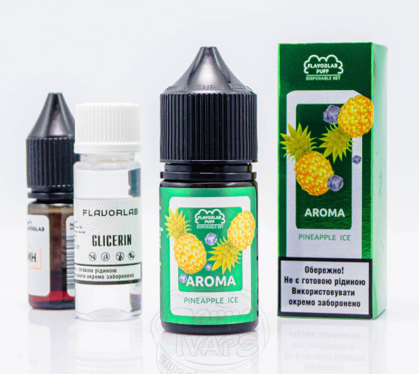 Рідина Flavorlab Puff Salt Pineapple Ice 30ml 50mg зі смаком ананасу з льодом (набір компонентів)