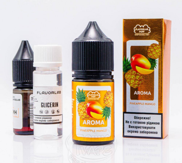 Рідина Flavorlab Puff Salt Pineapple Mango 30ml 50mg зі смаком ананасу та манго (набір компонентів)