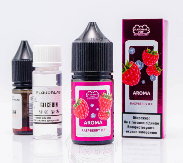 Рідина Flavorlab Puff Salt Raspberry Ice 30ml 50mg зі смаком малини з льодом (набір компонентів)