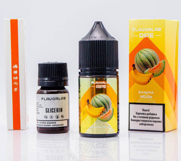 Жидкость Flavorlab Ripe Salt Banana Melon 30ml 50mg со вкусом банана и дыни (набор компонентов)