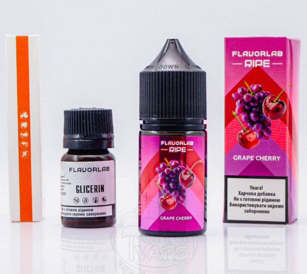 Жидкость Flavorlab Ripe Salt Grape Cherry 30ml 50mg со вкусом винограда и вишни (набор компонентов)