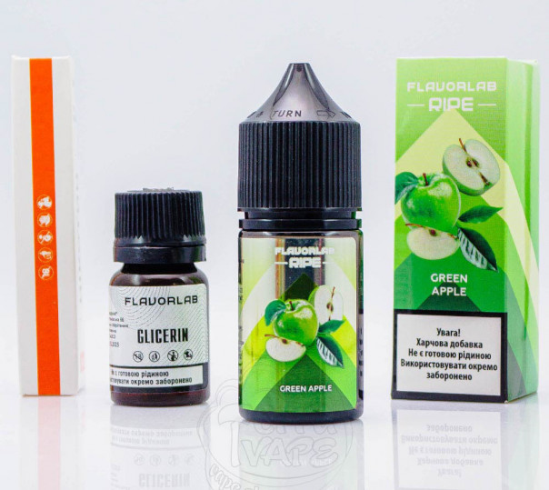 Жидкость Flavorlab Ripe Salt Green Apple 30ml 50mg со вкусом зеленого яблока (набор компонентов)