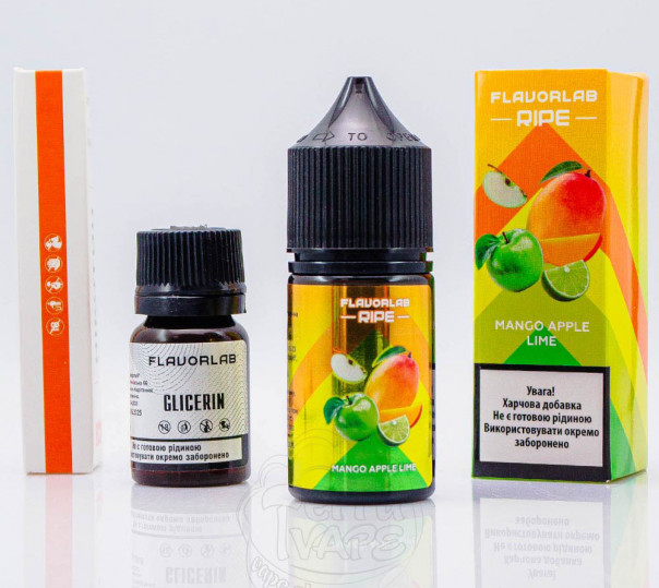 Жидкость Flavorlab Ripe Salt Mango Apple Lime 30ml 50mg со вкусом яблока, манго и лайма (набор компонентов)