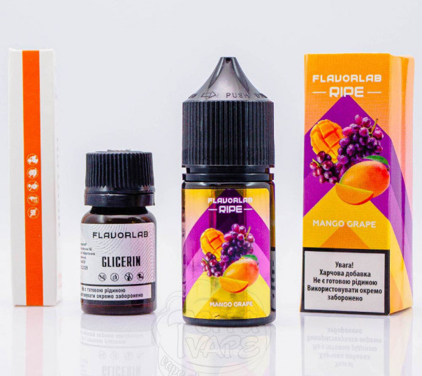 Жидкость Flavorlab Ripe Salt Mango Grape 30ml 50mg со вкусом манго и винограда (набор компонентов)