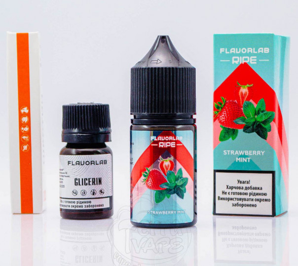 Жидкость Flavorlab Ripe Salt Strawberry Mint 30ml 50mg со вкусом клубники и мяты (набор компонентов)