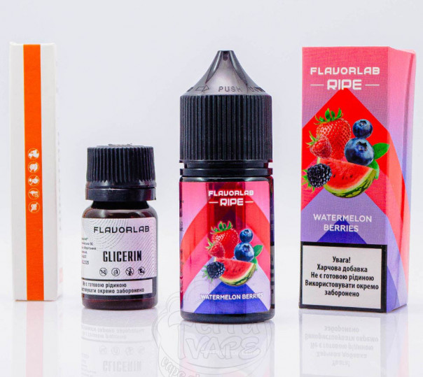Жидкость Flavorlab Ripe Salt Watermelon Berry 30ml 50mg со вкусом арбуза и ягод (набор компонентов)