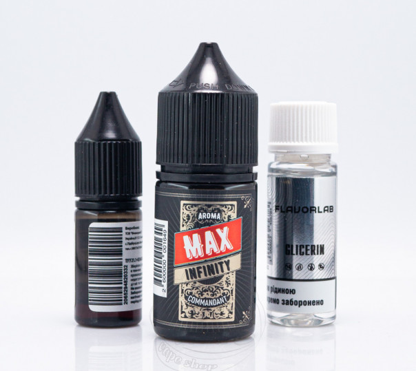 Рідина Aroma Max Infinity Salt Commandant 30ml 50mg зі смаком тютюну з карамеллю (набір компонентів)
