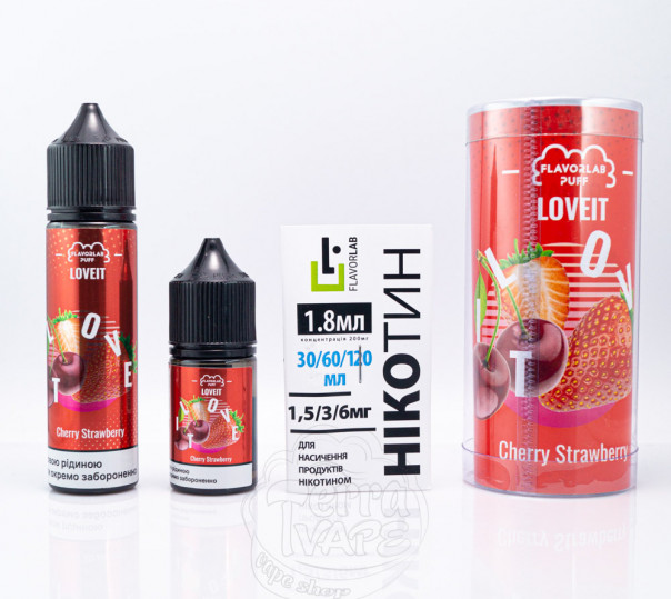 Рідина Love It Organic Cherry Strawberry 60ml 6mg (набір компонентів)
