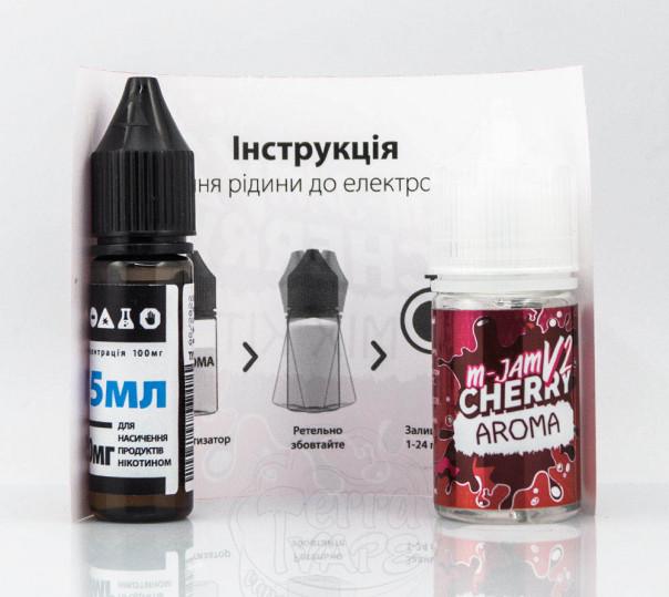 Набор для приготовления жидкости M-Jam v2 Salt Cherry 30ml 50mg на солевом никотине Набор для приготовления жидкости M-Jam v2 Salt Cherry 30ml 50mg на солевом никотине