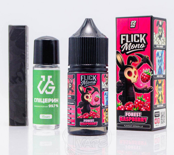 Рідина Flick Mono Salt Forest Raspberry 30ml 50mg зі смаком малини (набір компонентів)