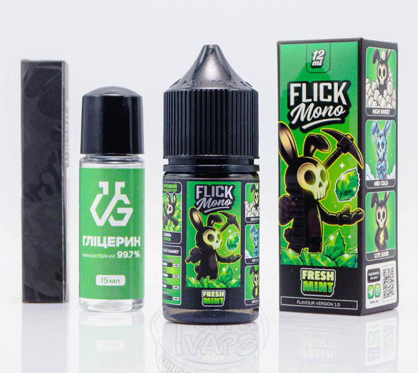 Рідина Flick Mono Salt Fresh Mint 30ml 50mg зі смаком м'яти (набір компонентів)