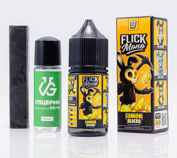 Жидкость Flick Mono Salt Lemon Slices 30ml 50mg со вкусом лимона (набор компонентов)
