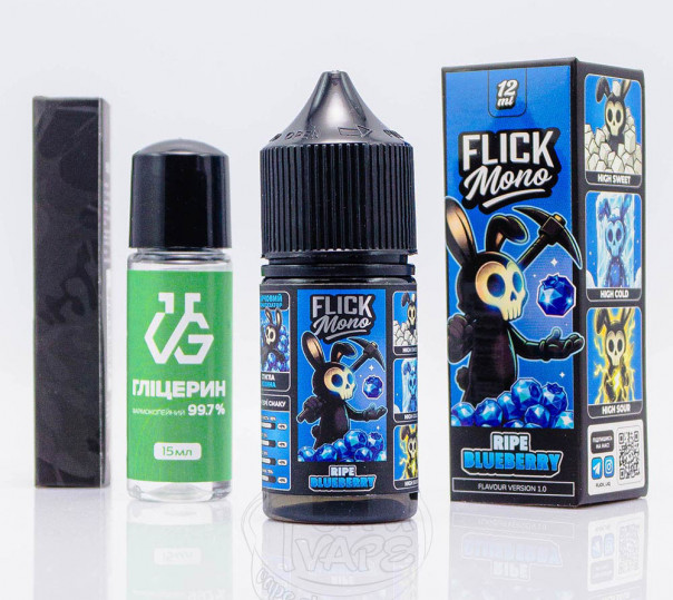 Рідина Flick Mono Salt Ripe Blueberry 30ml 50mg зі смаком лохини (набір компонентів)