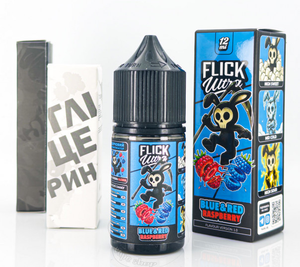Рідина Flick Ultra Salt Blue&Red Raspberry 30ml 50mg зі смаком синьої та червоної малини з холодком (набір компонентів)