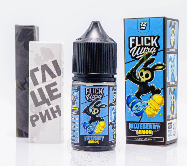 Рідина Flick Ultra Salt Blueberry Lemon 30ml 50mg зі смаком чорниці та лимону з холодком (набір компонентів)