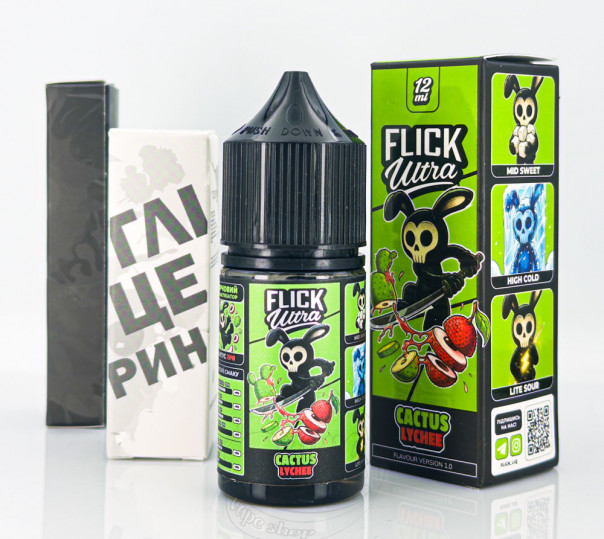 Рідина Flick Ultra Salt Cactus Lychee 30ml 50mg зі смаком кактуса та лічі з холодком (набір компонентів)