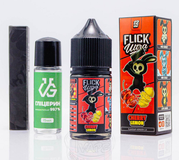 Рідина Flick Ultra Salt Cherry Lemon 30ml 50mg зі смаком вишні та лимону з холодком (набір компонентів)