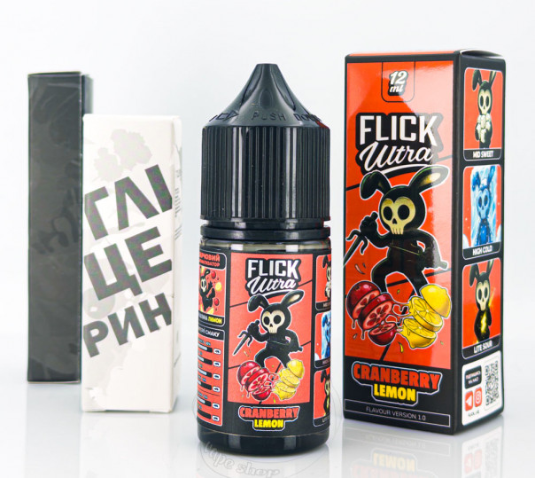 Рідина Flick Ultra Salt Cranberry Lemon 30ml 50mg зі смаком журавлини та лимону з холодком (набір компонентів)