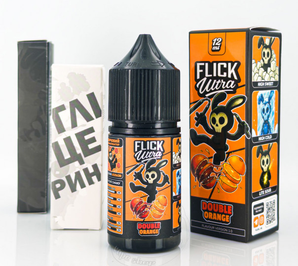 Рідина Flick Ultra Salt Double Orange 30ml 50mg зі смаком подвійного апельсину з холодком (набір компонентів)