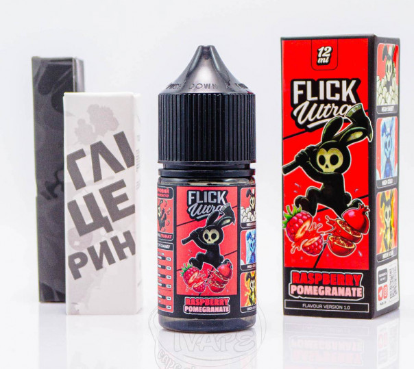 Рідина Flick Ultra Salt Raspberry Pomegranate 30ml 50mg зі смаком малини та гранату з холодком (набір компонентів)