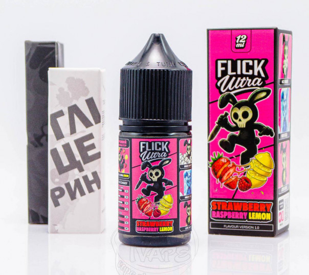 Рідина Flick Ultra Salt Strawberry Raspberry Lemon 30ml 50mg зі смаком полуниці, малини та лимону з холодком (набір компонентів)
