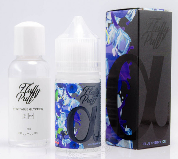 Рідина Fluffy Puff Alpha Salt Blue Cherry Ice 30ml 0mg зі смаком блакитної вишні з холодком (набір компонентів)