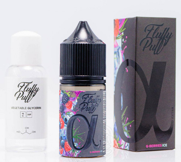 Рідина Fluffy Puff Alpha Salt G-Berries Ice 30ml 25mg зі смаком ягід з холодком (набір компонентів)
