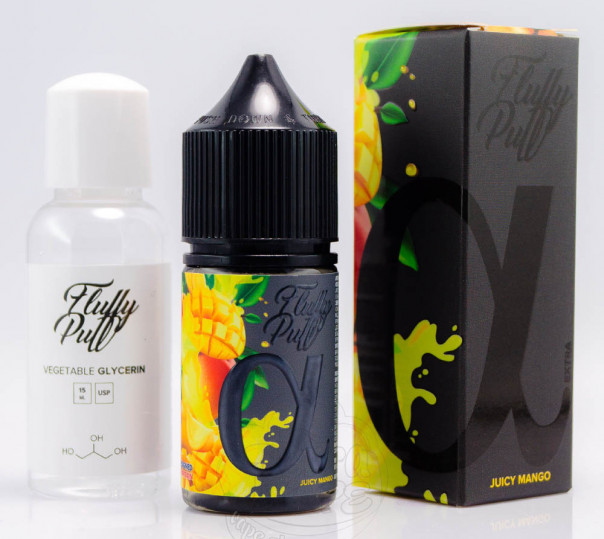 Рідина Fluffy Puff Alpha Salt Juicy Mango 30ml 0mg зі смаком манго (набір компонентів)