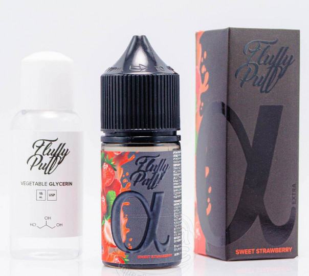 Рідина Fluffy Puff Alpha Salt Sweet Strawberry 30ml 0mg зі смаком полуниці (набір компонентів)